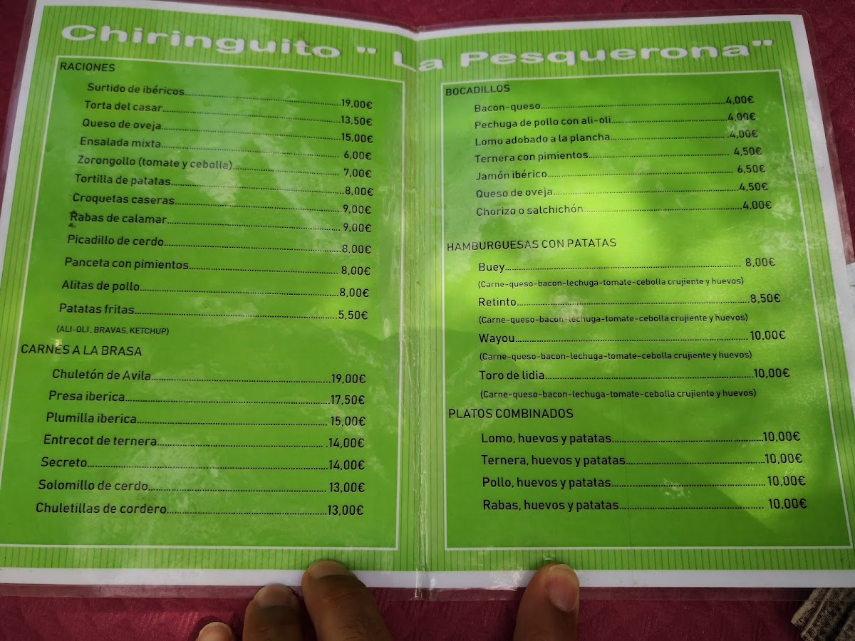 Menu Chiringuito La Pesquerona-2